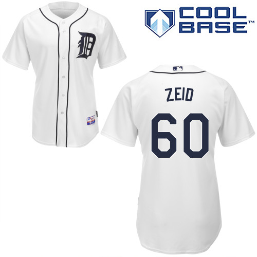 Josh Zeid #60 MLB Jersey-Detroit Tigers Men's Authentic Home White Cool Base Baseball Jersey